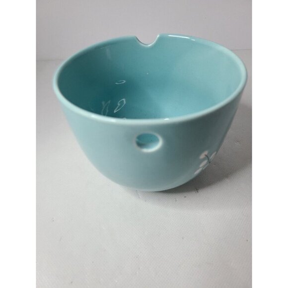 Vintage Light Blue Floral Asian Ceramic Planter Flower Pot Decorative Glossy - Picture 5 of 9